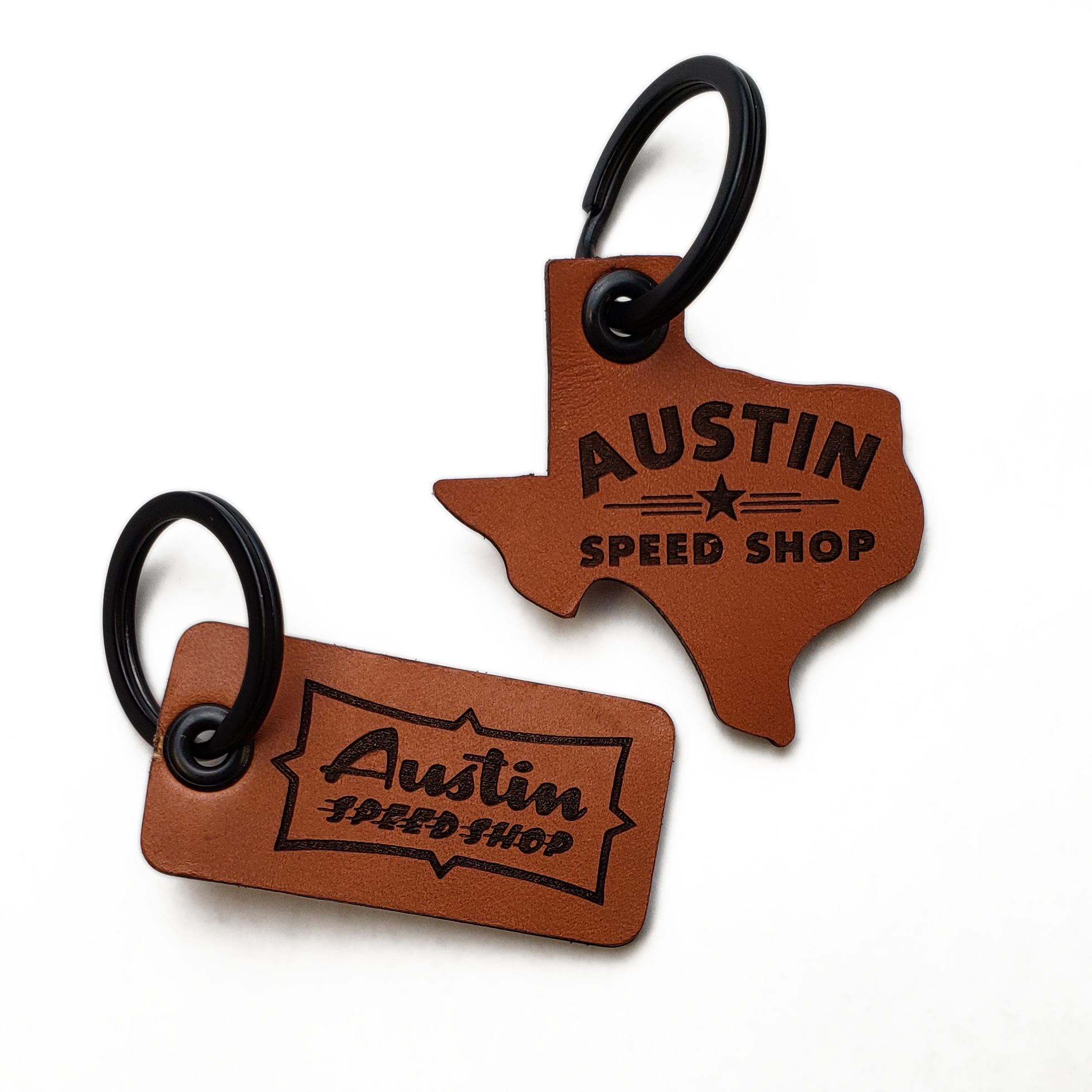 Keychain - Rectangle - Austin - Leather Keychain - Rectangle - Austin - Leather